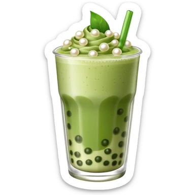 show me matcha boba tea latte sticker
