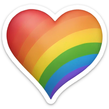 Rainbow heart  sticker