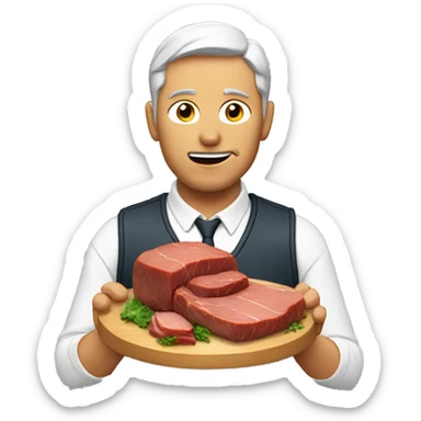 Man eating meat sticker