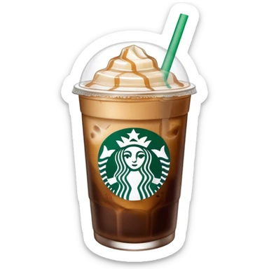 Starbuck ice coffee with ice cubes sticker