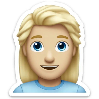 Blonde hair blue eyed male saying hello sticker