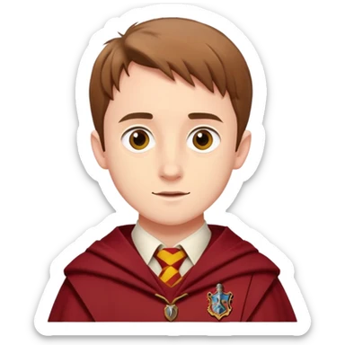 sean biggerstaff is Oliver Wood  in harry potter, wear hogwarts gryfindor uniform sticker
