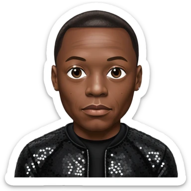 Dr Dre with black sequin outfit sticker