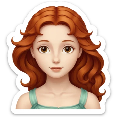 Soft, nurturing, or a bit shy. Very polite and kind. woman in a shell like venus by boticelli
more dinamic emoji sticker