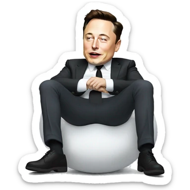 elon musk fainted on the ground sticker