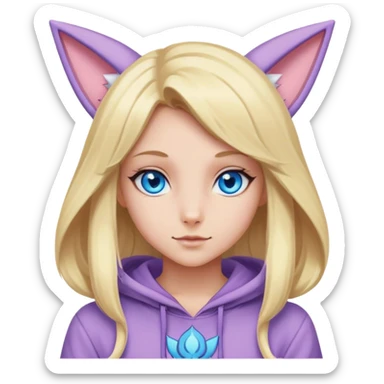Can you make a blond girl with blue eyes with a espeon onesie sticker