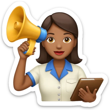 preciso de um emoji de um vendedor com megafone fazendo propaganda sticker