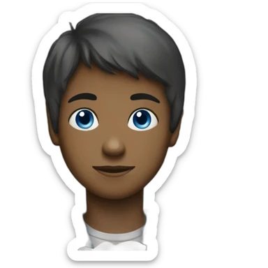 A boy with blue eyes playing chess sticker