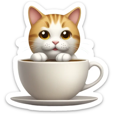 cat with coffee sticker