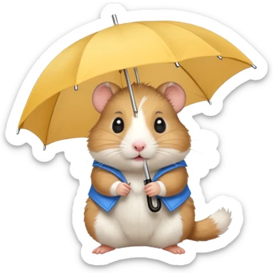 hamster holding an umbrella sticker
