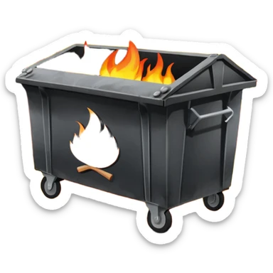 Flaming dumpster fire with the words "Indian bureaucracy" on the dumpster.  sticker