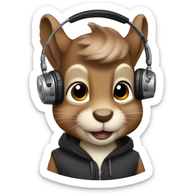 Squirrel DJ sticker