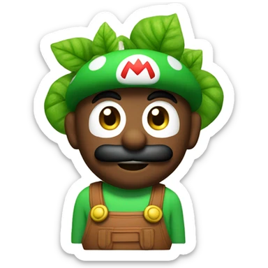 Mario with a plant  sticker
