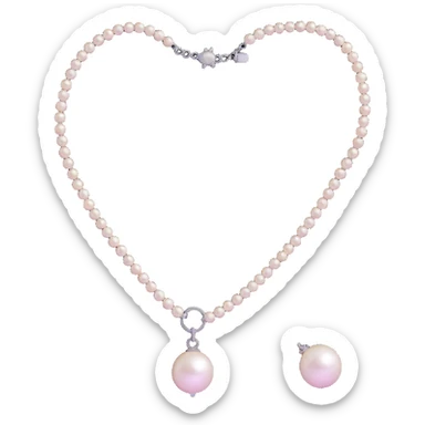 futuristic preppy accessory pack with smart pearl necklace and digital plaid pattern sticker