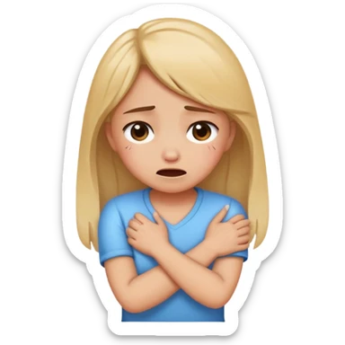 arms crossed holding neck girl crying sticker