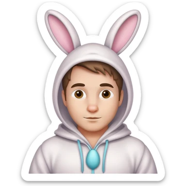Ben in easter bunny costume sticker