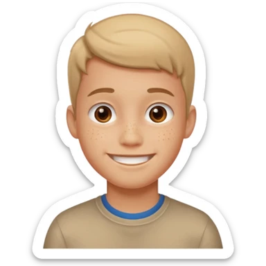 Awkward boy with a little bit of acne smiling sticker