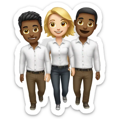 three friends white shirt sticker