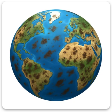 Earth emoji in apple style with dirty spots sticker