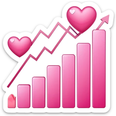 cute pink stocks graph sticker