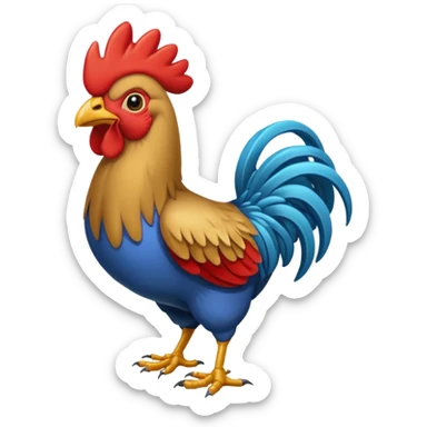 Gallo de pelea desafiante mas realista sticker
