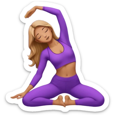 A woman with purple outfit bending backward in camel pose, mandala background, dreamy stars floating around. (your reference pose) sticker