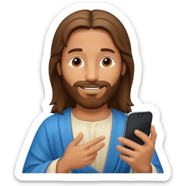 Jésus sur son téléphonesur son téléphone sticker