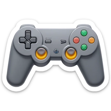 Clash of Clans aesthetic: Cinematic Playful PlayStation 1 Console Portrait Emoji, rendered in a 3D vector-style similar to standard emojis with minimal shading and bold, simplified shapes. A compact, distinct form with signature details, softly glowing with a cutting-edge console technology charm. Simplified yet unmistakably iconic, highly detailed and consistent, glowing with a soft radiance and high shine. Stylized with a touch of technological advancement and a soft glowing outline, capturing the essence of a beloved gaming relic with a friendly, playful manner! sticker