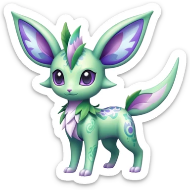 Shiny Exotic Cute Adorable Majestic Ethereal Sparkly Flygon-Espeon-Leafeon-Shaymin-Hybrid-Creature with pattern-markings sticker