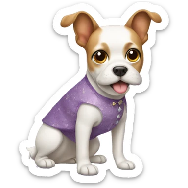Dog wearing dress sticker