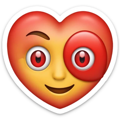 Emoji with only one eye. In place  of eye , there is ❤️ sticker
