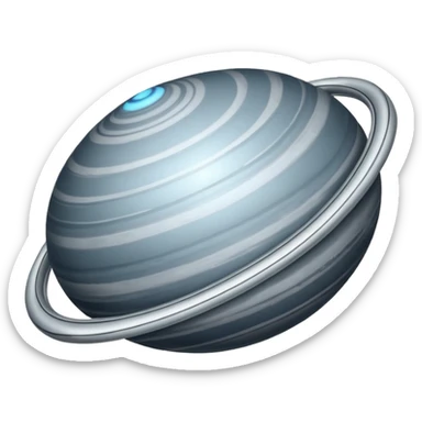 Oval shaped planet with rings sticker