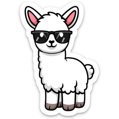 Llama with glasses  sticker