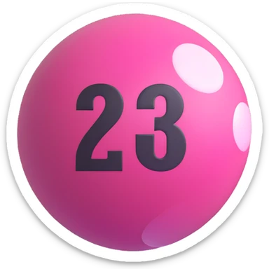 pink billiard ball with the number 23 sticker