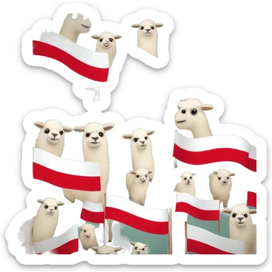 peru flag with alpacas on it sticker