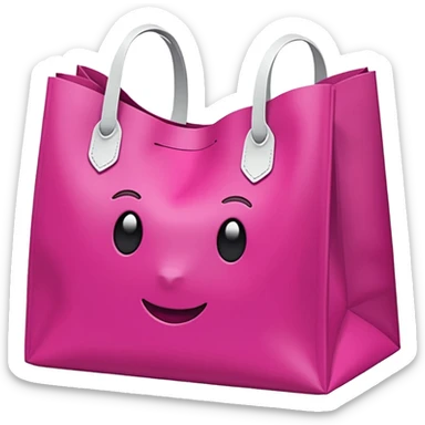 bolsa de papel fucsia con asas blancas y en el centro de la bolsa la palabra DRUNI en color blanco sticker