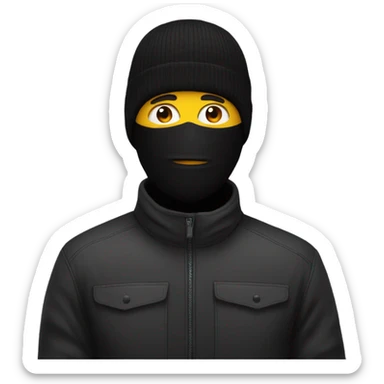 Man wearing ski mask sticker