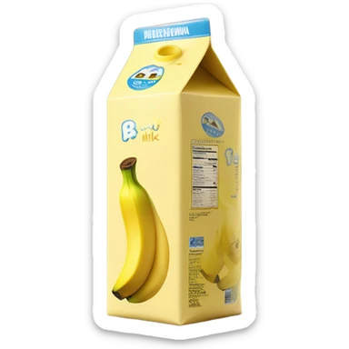 Banana milk carton sticker