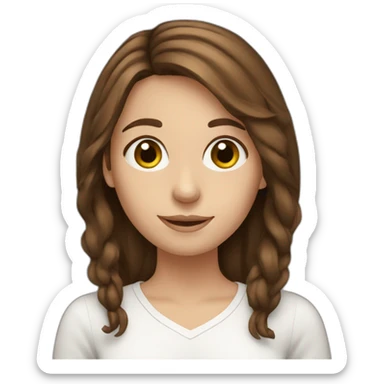European Girl with brown hair, social media manager sticker