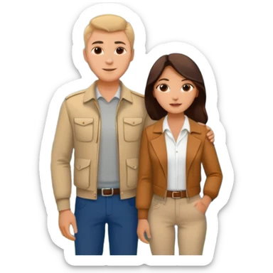 Couple traveling in Montenegro russian man and elegant  Latina girl delicate flowers and mountains in the background  sticker