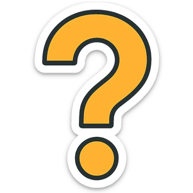 question mark icon, simple, clean, modern, vector style sticker