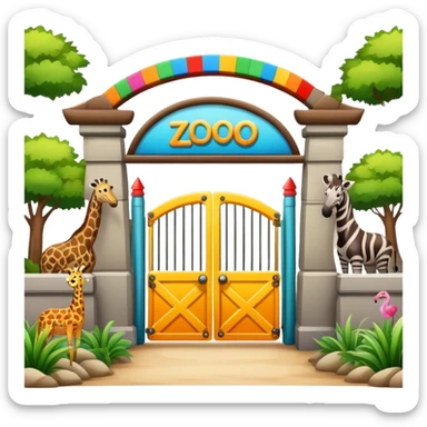 zoo entrance with animals sticker