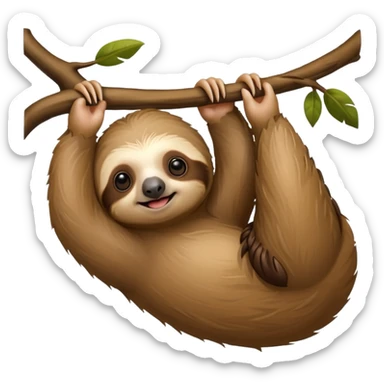 baby sloth on the tree sticker
