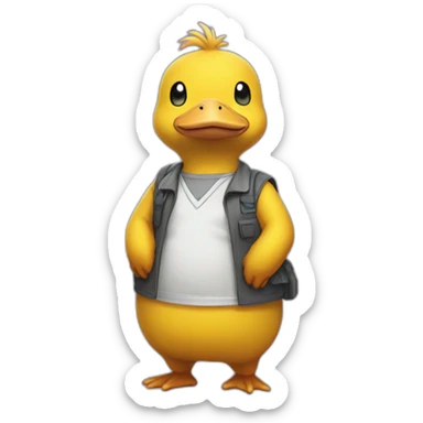 Psyduck in therapist outfit sticker