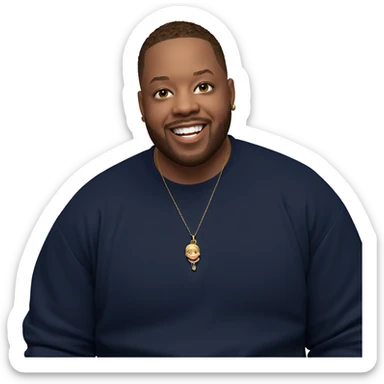 smiling boy with necklace sticker