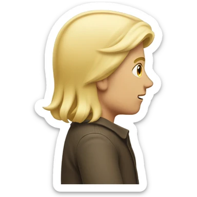 male longish blonde hair rear sticker