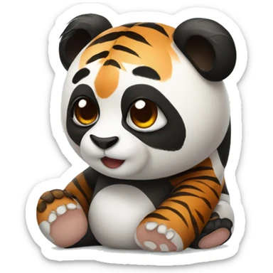 Panda with tiger body sticker