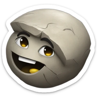 big laughing emoji boulder on greek mythical sisyphus sticker