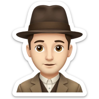 Jewish man with traditional attire, payot, and hat, neutral expression, respectful and accurate, no exaggerated features sticker