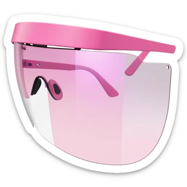 frameless pink tinted shield visor sunglasses, Y2K aesthetic, one-piece lens sticker